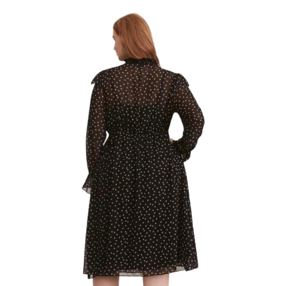 Torrid Black Star Chiffon Ruffle Midi Dress Women's sz 3X - Picture 4 of 13